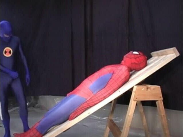 spiderman costme gets oral