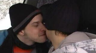 Hot cum in cold snow