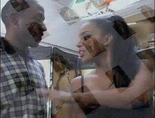 Black man bangs his ebony girl