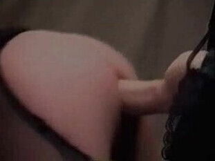 Anal Slut Mounts Fat Dildo