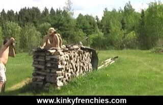 Outdoor photoshoot deepthroat