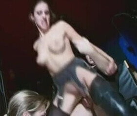 British slut Poppy Morgan in a kinky FFM scene