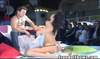 Sexy brunette girl getting naughty