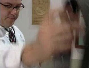 A doctor and hot nurse introduce a redhead to BDSM