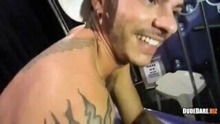 2 dudes taking a simple fun game of dares