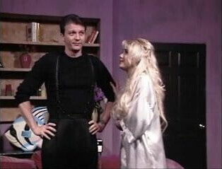 Hot chick with big hooters banged on the sofa