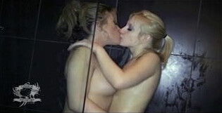 College dorm lesbians play with pussy in the shower