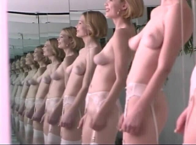 Hot chick reveals her gaping pussy during strip tease