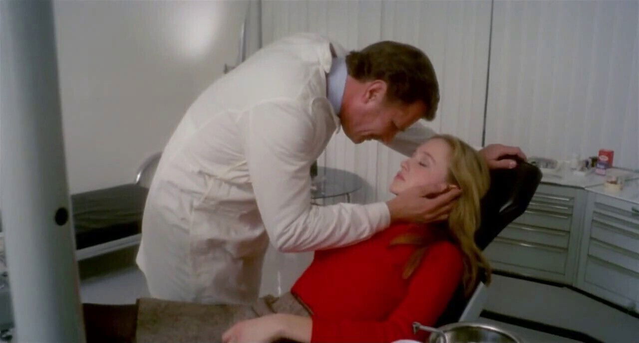 Young blonde first time dentist divan