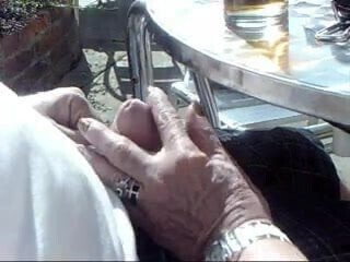 Pandora's Cafe wank Picnic Table outdoors Fuck