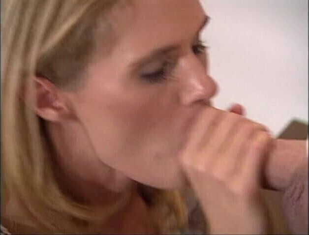 Blonde white slut sucks takes huge load pretty face