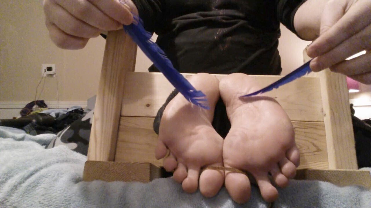 Wooden stock, tickle russian feet tickle