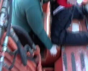 German BBW becky the sexblonddi blowjobs a guy on a digger