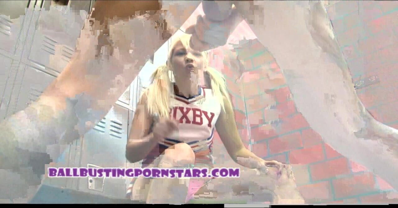 Coco Velvett Blonde Cheerleader Femdom Ballbusting Blowjob