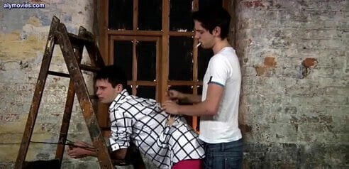 Tied up gay enjoys hot candle wax