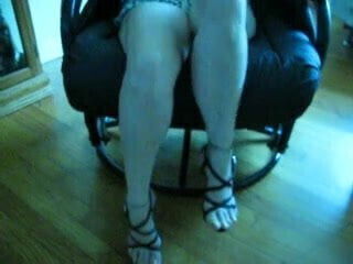 squirty in sexy shorts and crotchless pantys with half bra