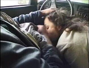 Outdoor anal ends with a car BJ