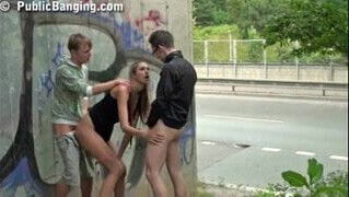 A threesome in PUBLIC with GORGEOUS TEEN part 2