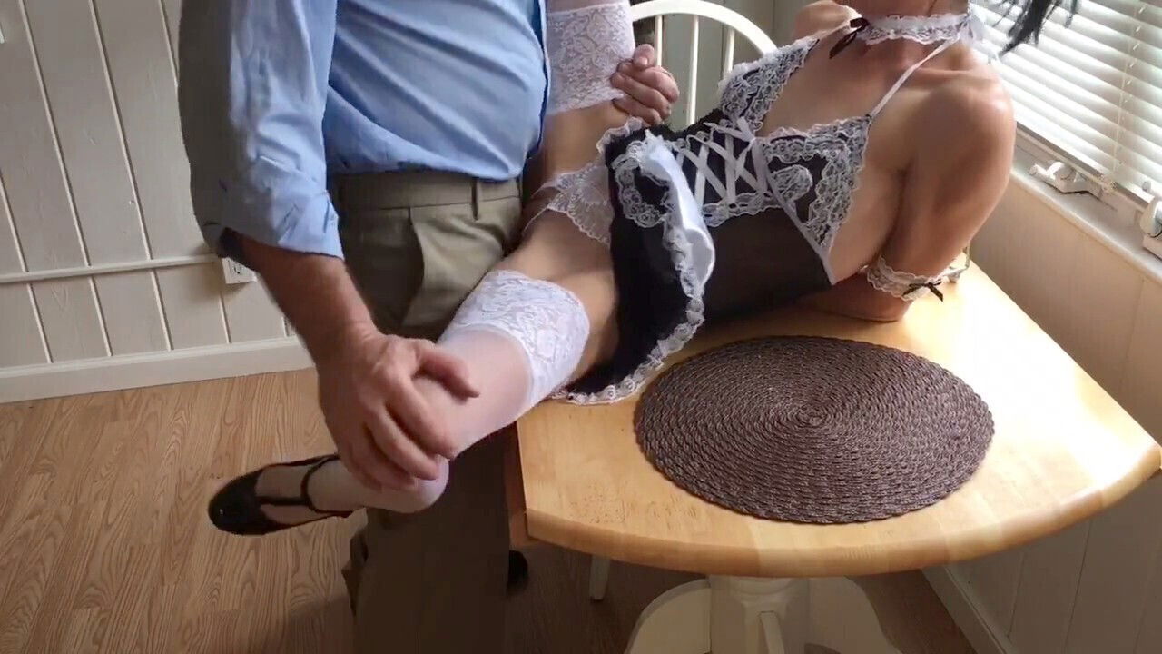 Recent, asiatisch, maid, fickende magd teilen, maid boss