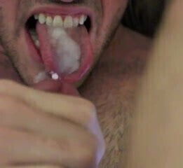 Eating cum.