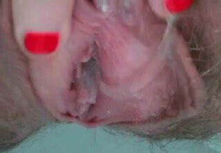 Creamy Hairy Pussy Play