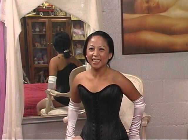 Cute young asian slave girl corset nipples tortured Master