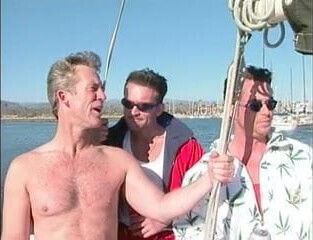 Hot brunette gets her pussy licked on a boat