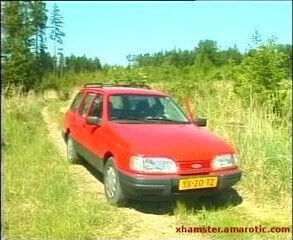 Big boobed emergency fuck outdoor on the road