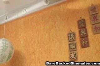 Anal Stretching Blonde Shemale