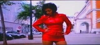 beautiful Lady in red pvc