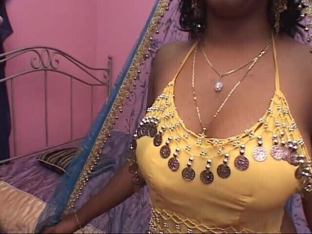 Big boobs Indian babe in bed sucking and fucking white guy's dick