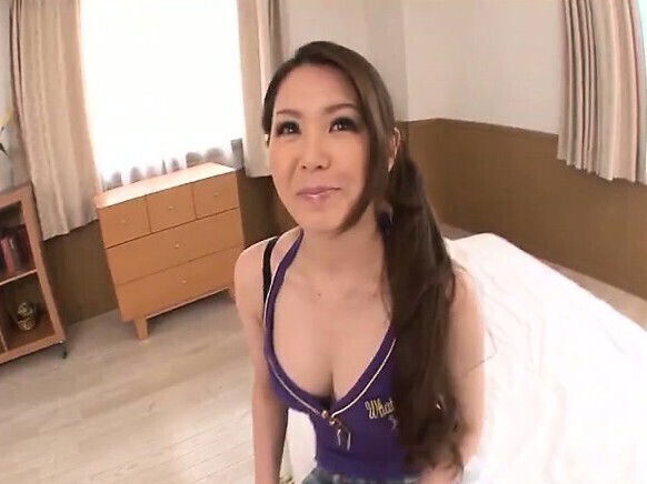 Teen cutie China Mimura strips stuffed