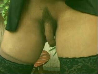 Sexy shemale with nice shoots load while getting fucked