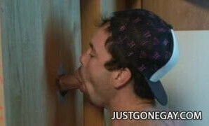 Straight guy Shane Celtic shoots his cock in the glory hole