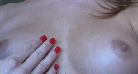 Pretty Blonde Glasses Plays With Herself