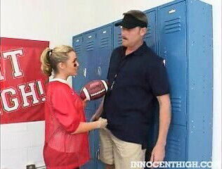 Horny little Ruby Knox sucks science teacher class