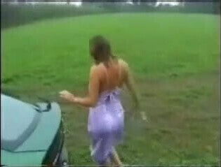 Outside fun brit milf