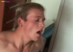 Cute white twinks getting mouthful of jizz