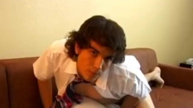 Horny schoolboy Logan spanks