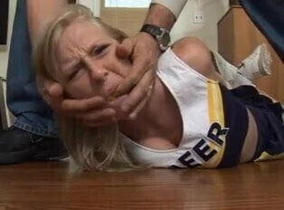 blonde cheerleader hogtied and duct tape gagged 