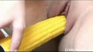 Busty masturbate kitchen