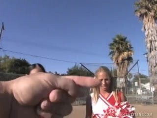 2 Sexy Cheerleaders in Hot Threesome