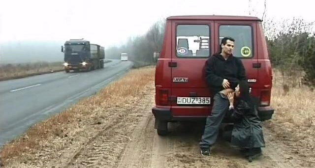 horny whore sucks road