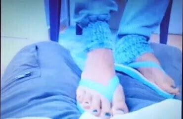 Amputee getting sexy nurse footjob 