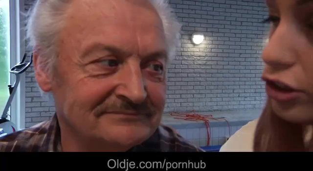 Lucky grandpa Gustavo fucks super sexy redhead