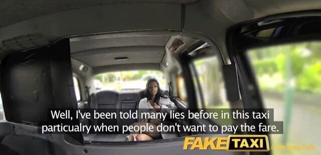 FakeTaxi Naked woman London taxi swallows drivers spunk