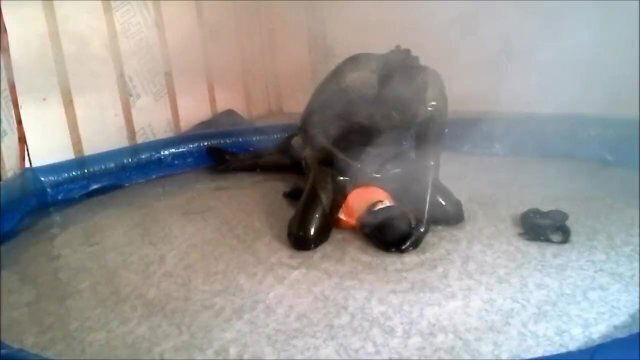 Frogman humps shoots over surfer shallow pool water