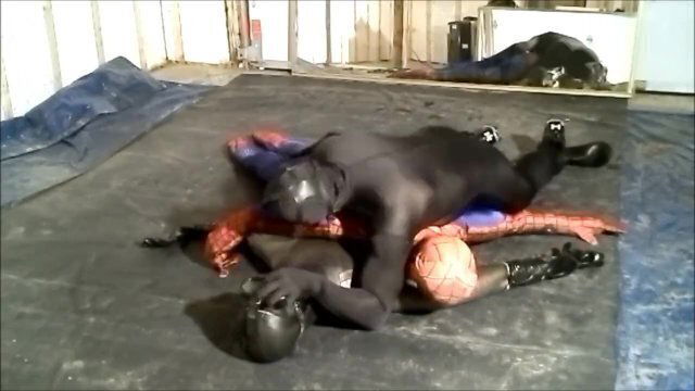 black spandex humps spiderman frogman