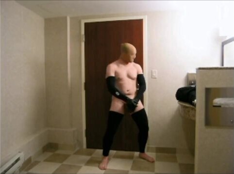 Masked getting ready jerk hotel hall