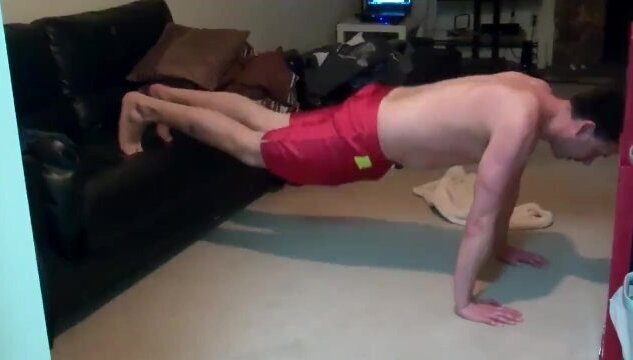 clothed pushups bulge